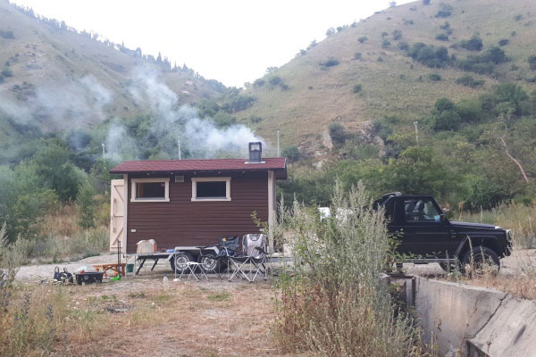 Mobile Bathhouse in the Almaty Mountains
