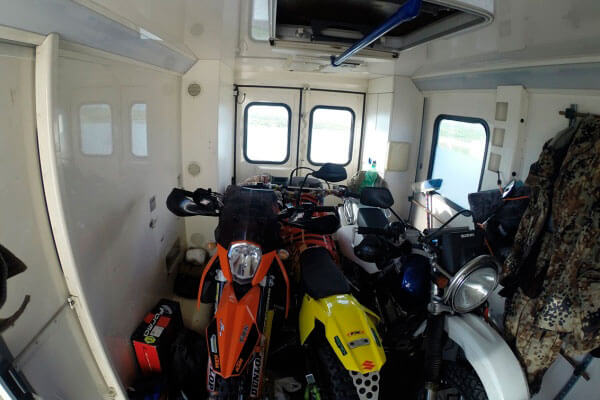 Transportation of a Motorcycle in a Camper Van