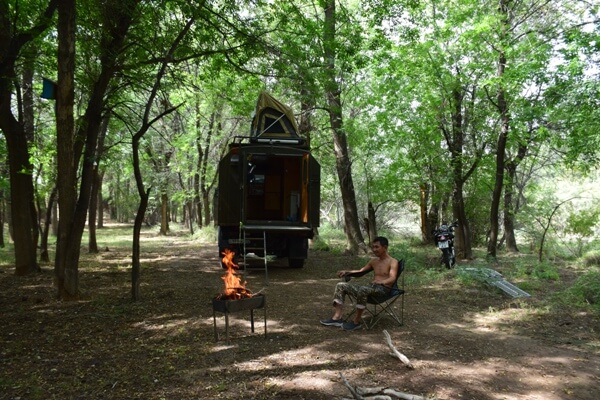 Forest Camping in Kazakhstan